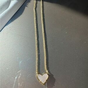 Kendra Scott, White heart iridescent gold necklace